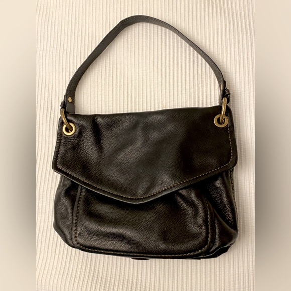 Fossil Black Super Soft Leather Modern Cargo Flap Shoulder Bag Purse - Picture 2 of 8